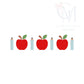 French Knot Apples and Pencils Embroidery Design