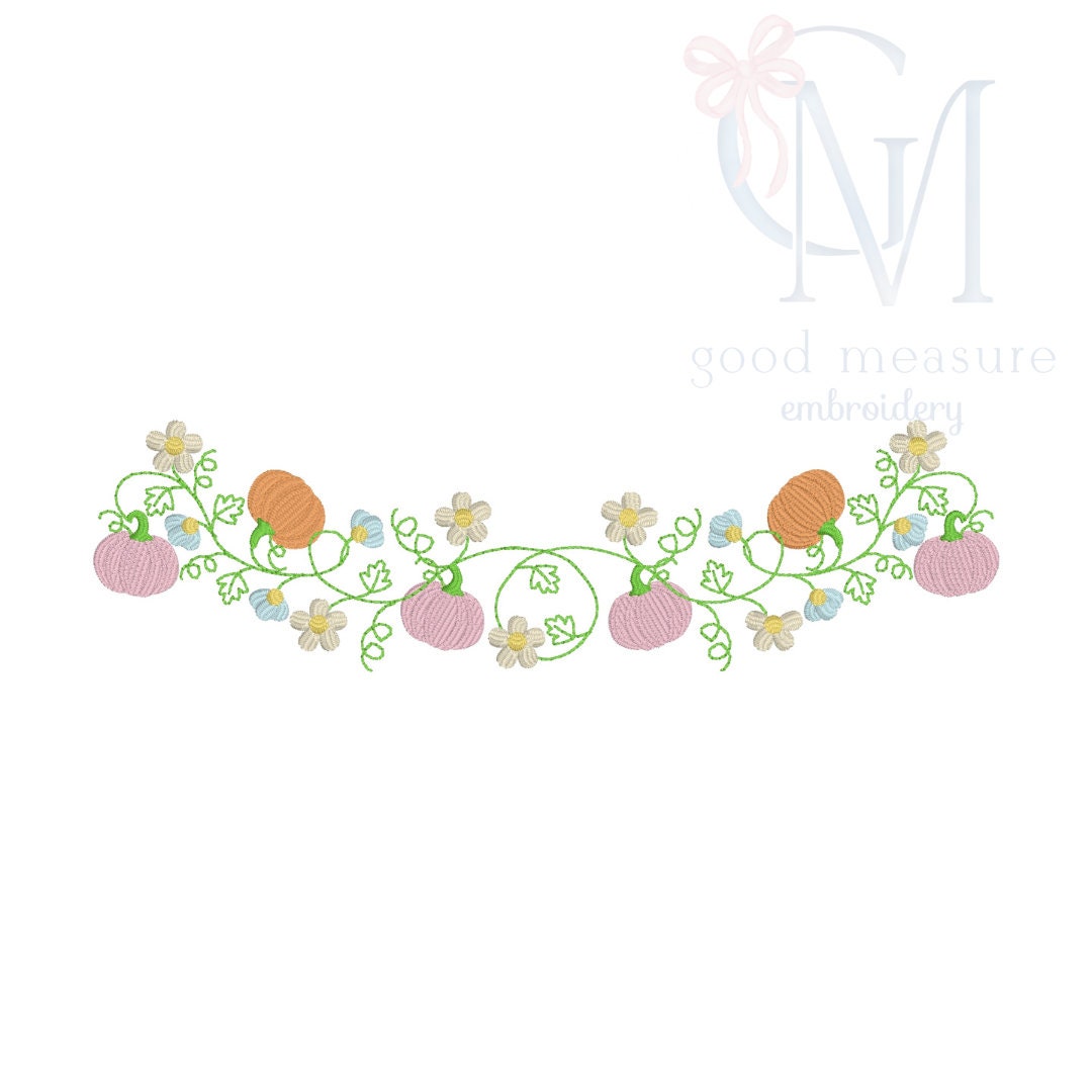 Pumpkin Vine Embroidery Design