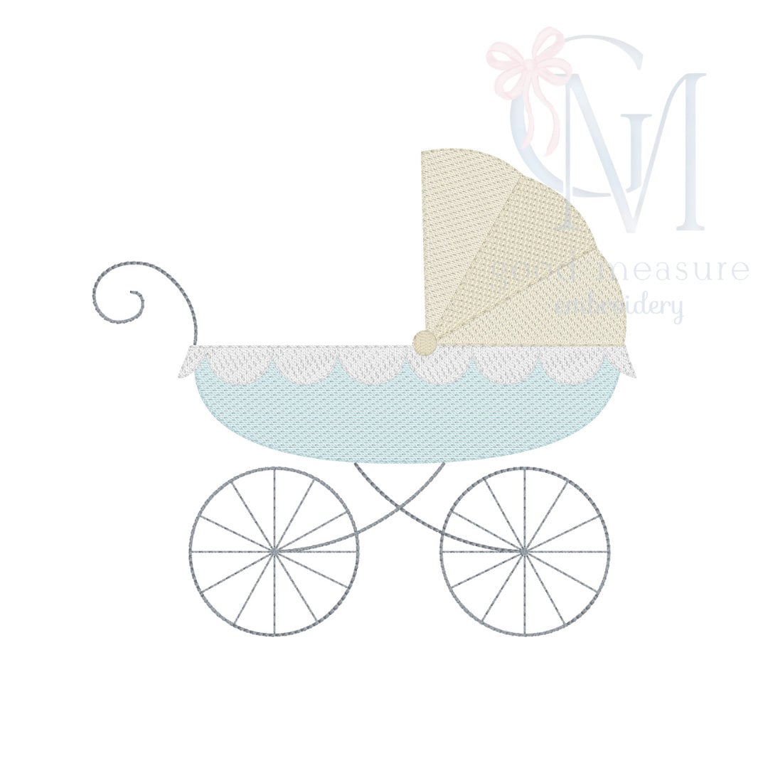 Baby Carriage Sketch Embroidery Design