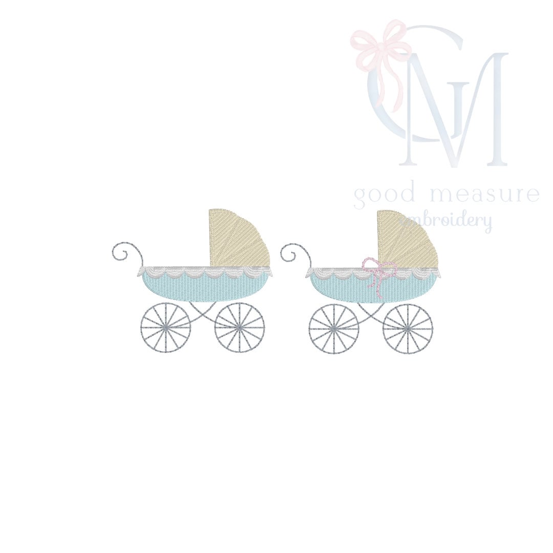 Mini Baby Carriage Embroidery Design