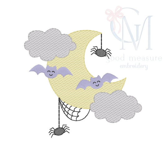 Halloween Moon Embroidery Design