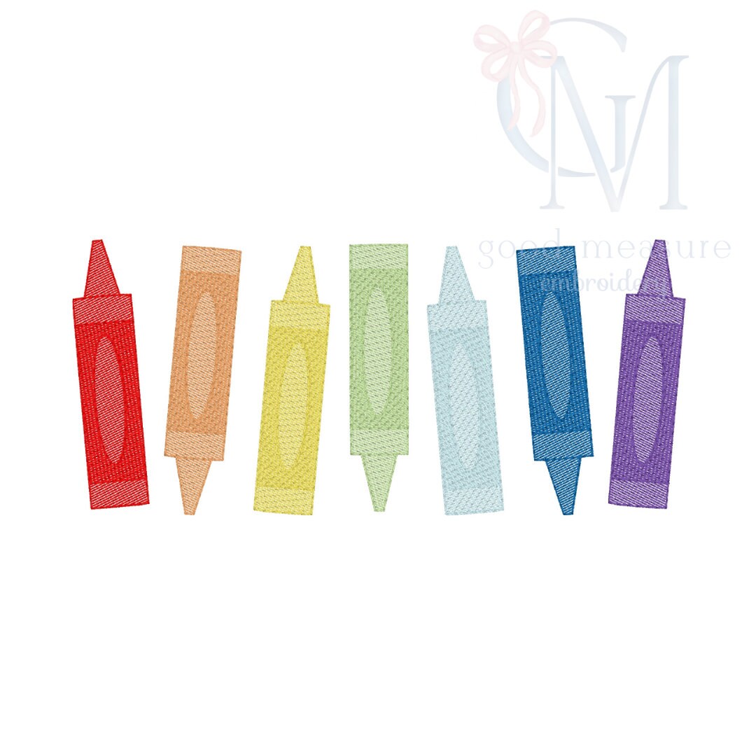 Sketch Crayons Embroidery Design