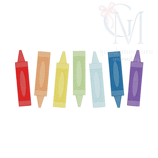 Sketch Crayons Embroidery Design