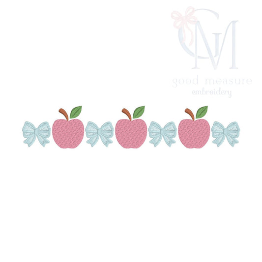 French Knot Apples and Bows Embroidery Design