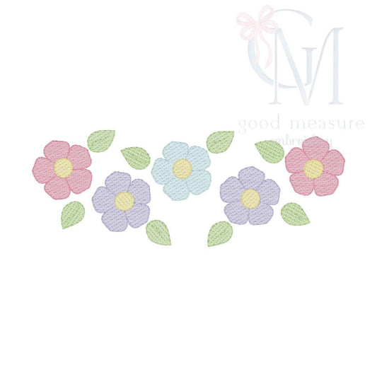 Flower Sketch Embroidery Design