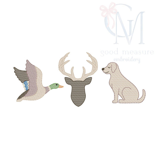 Duck Deer Dog Embroidery Design