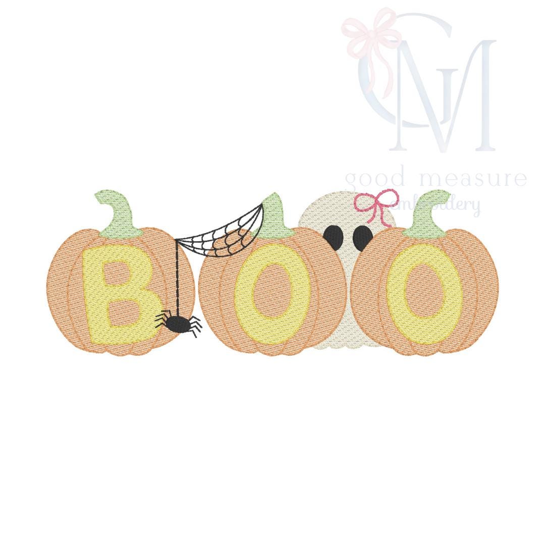 Boo Girly Ghost Embroidery Design