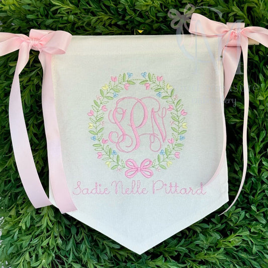 Monogram Wreath Embroidery Design