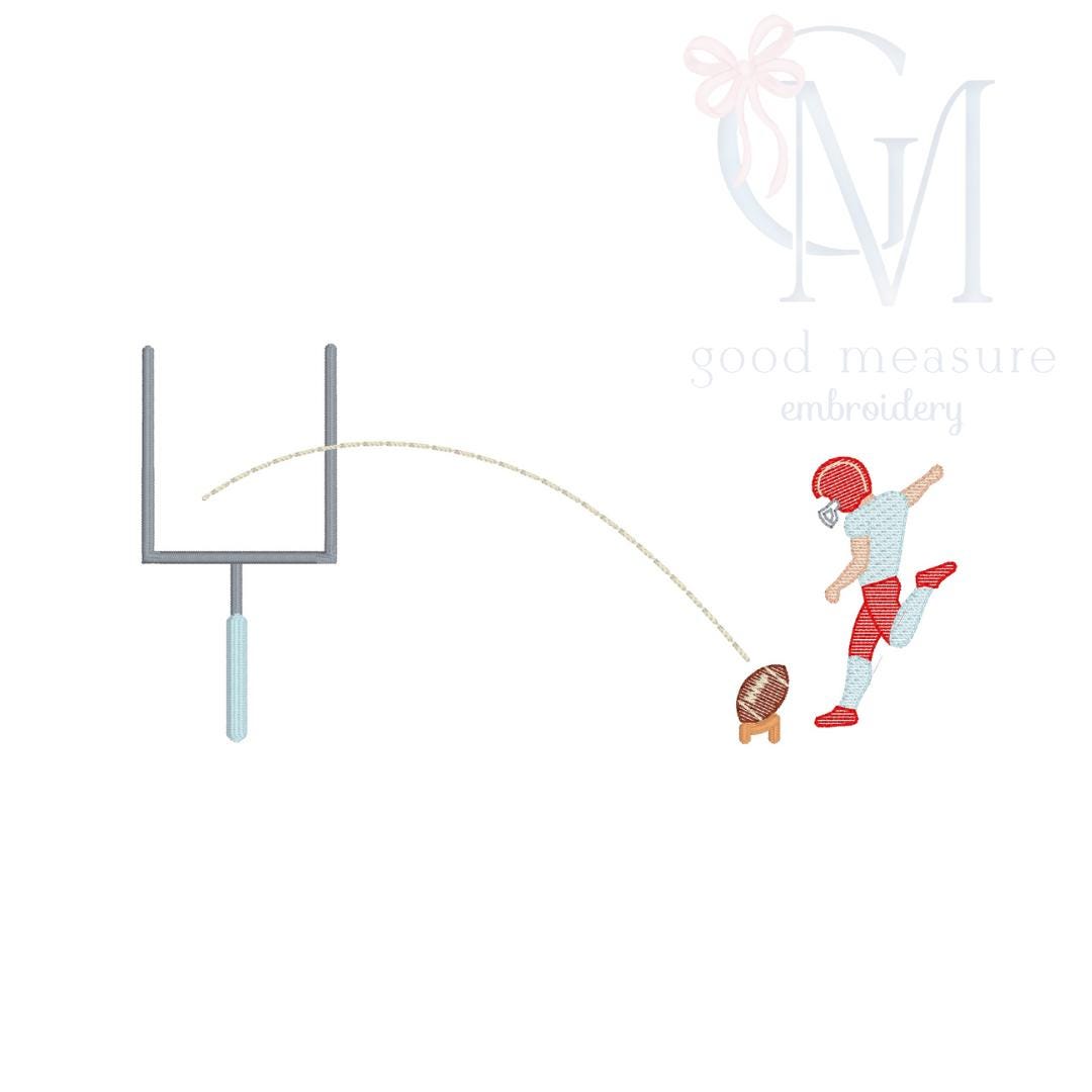 Field Goal Kicker Embroidery Design