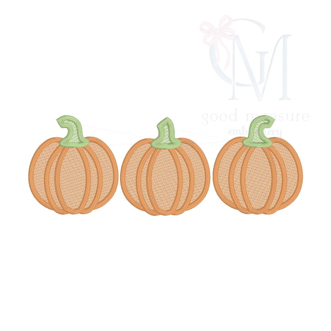 Satin Pumpkin Trio Embroidery Design