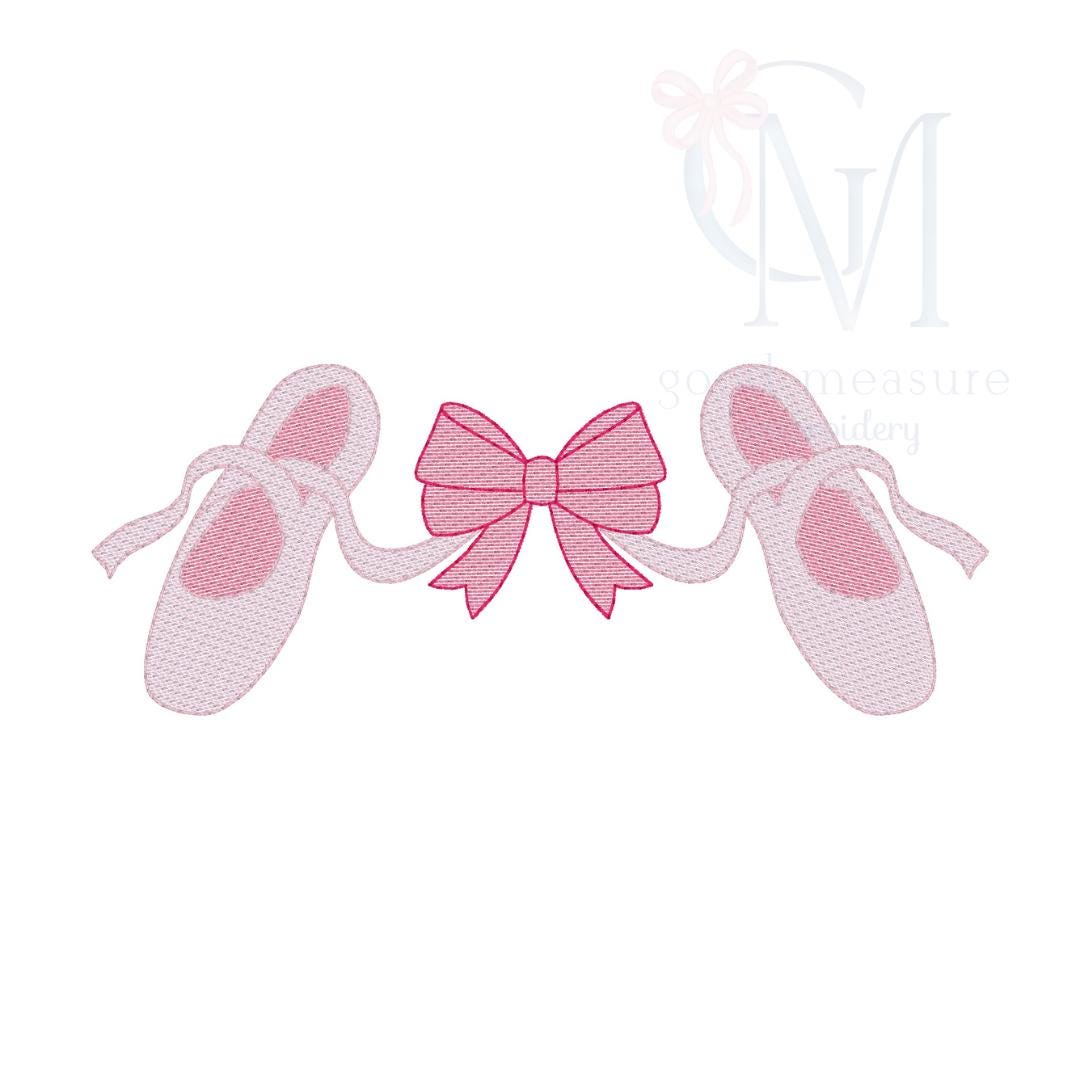 Ballet Shoes & Bow Machine Embroidery Design