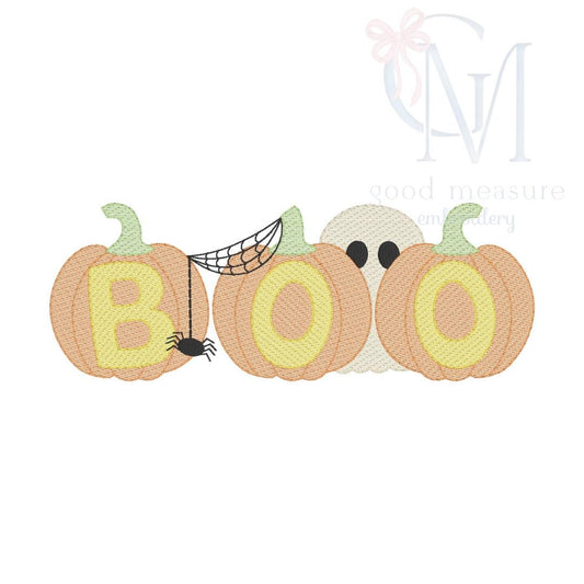 Boo Pumpkins Ghost Embroidery Design