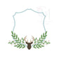 Deer and Branches Crest Embroidery Design