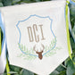 Deer and Branches Crest Embroidery Design