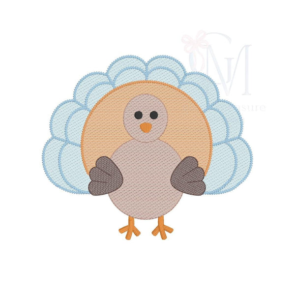 Sketch Turkey Embroidery Design – Good Measure Embroidery