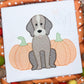 Sketch Pup with Pumpkins Embroidery Design