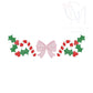 Bow Candy Canes and Holly Berries Sketch Machine Embroidery Design