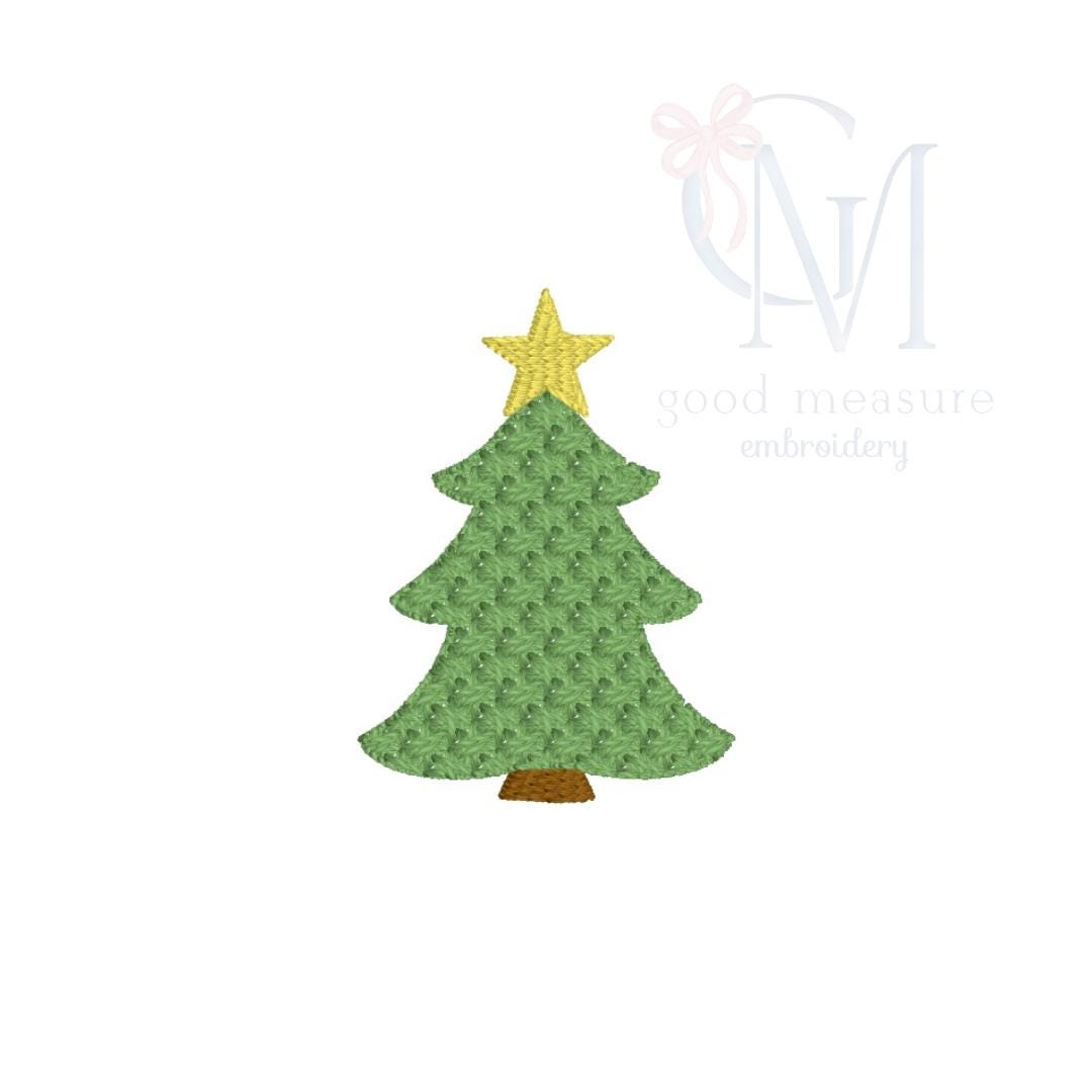 Mini French Knot Christmas Tree Embroidery Design