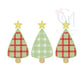 Gingham Plaid Christmas Trees Embroidery Design