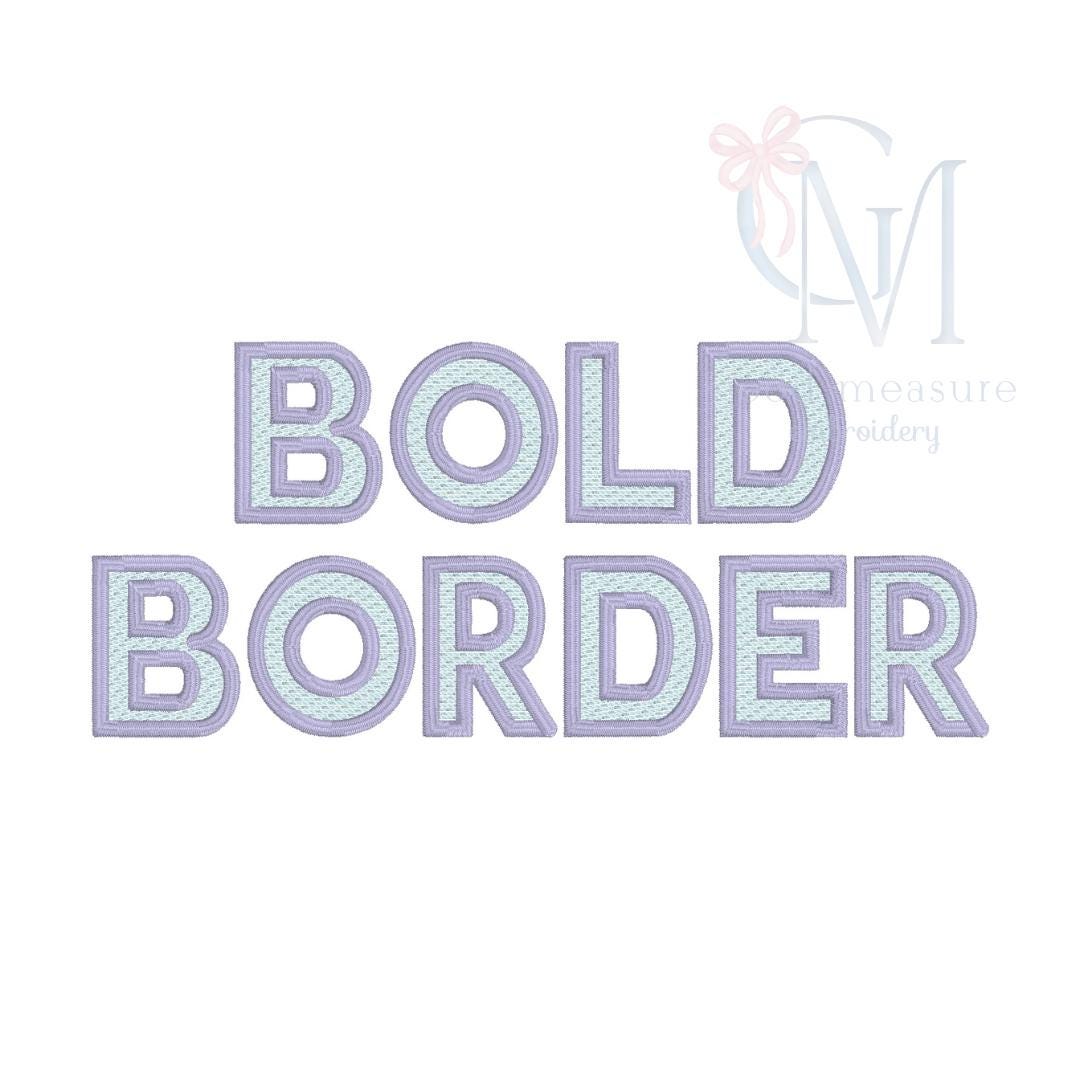 Bold Border Block Sketch Font Embroidery Design