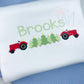 Tractor and Christmas Trees Embroidery Design