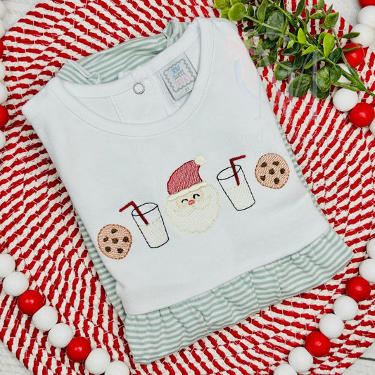 Sketch Santa Milk and Cookies Embroidery Design