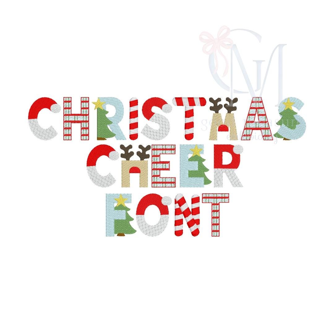 Christmas Cheer Font Embroidery Design