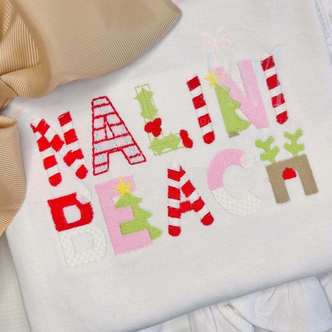 Christmas Cheer Font Embroidery Design