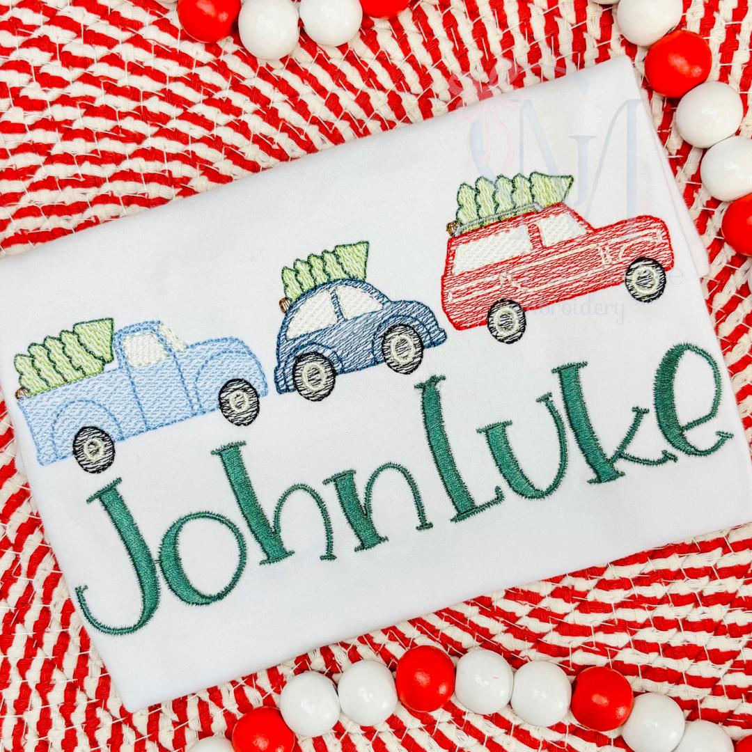 Christmas Vehicles Embroidery Design