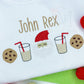 French Knot Santa Milk and Cookies Embroidery Design