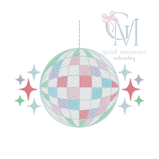 Disco Ball New Years Eve Embroidery Design