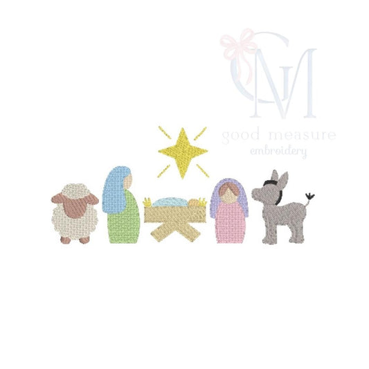 Nativity Scene Embroidery Design