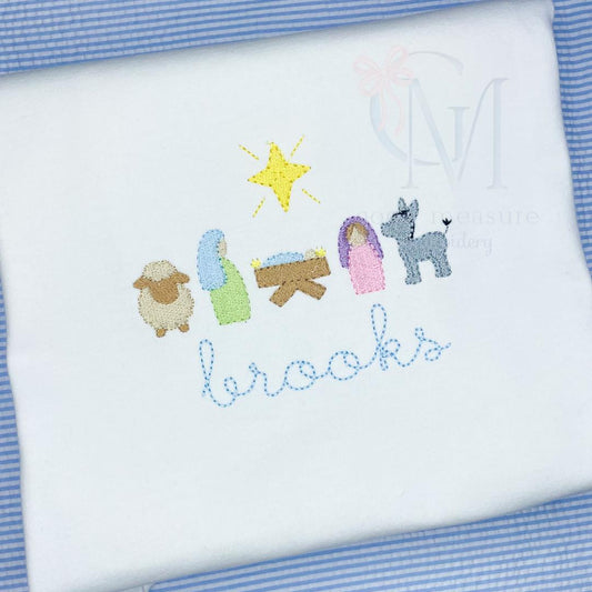 Nativity Scene Embroidery Design