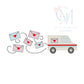 Sketch Valentines Mailman Truck Embroidery Design