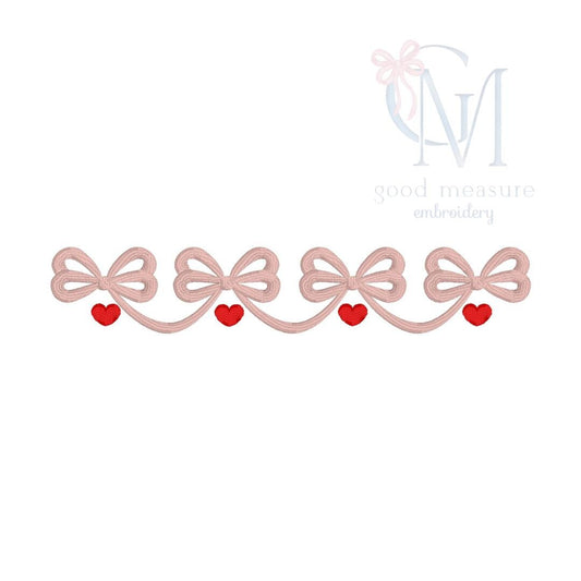 Elegant Valentines Bow Swag Embroidery Design