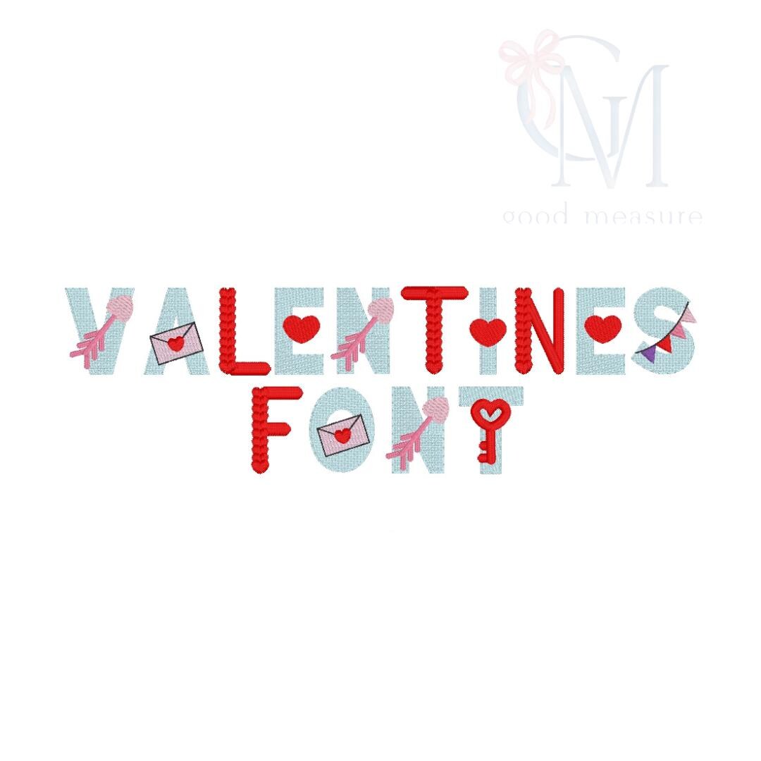 Valentines Font Embroidery Design