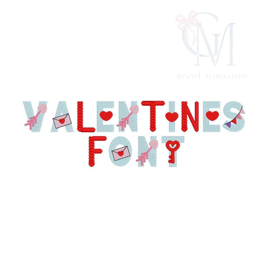 Valentines Font Embroidery Design