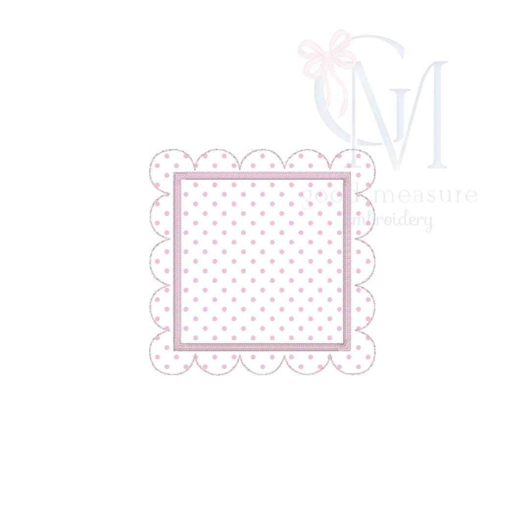 In the Hoop Scallop Name Frame Embroidery Design