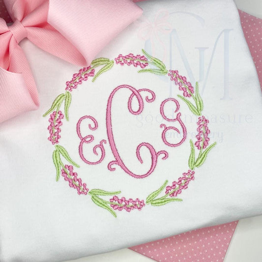 Hyacinth Wreath Embroidery Design