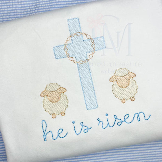 Cross and Easter Lamb Embroidery Design