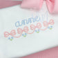 Bow Swag Floral Name Frame Satin Embroidery Design