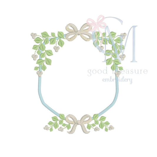 Ivy Floral Crest Embroidery Design
