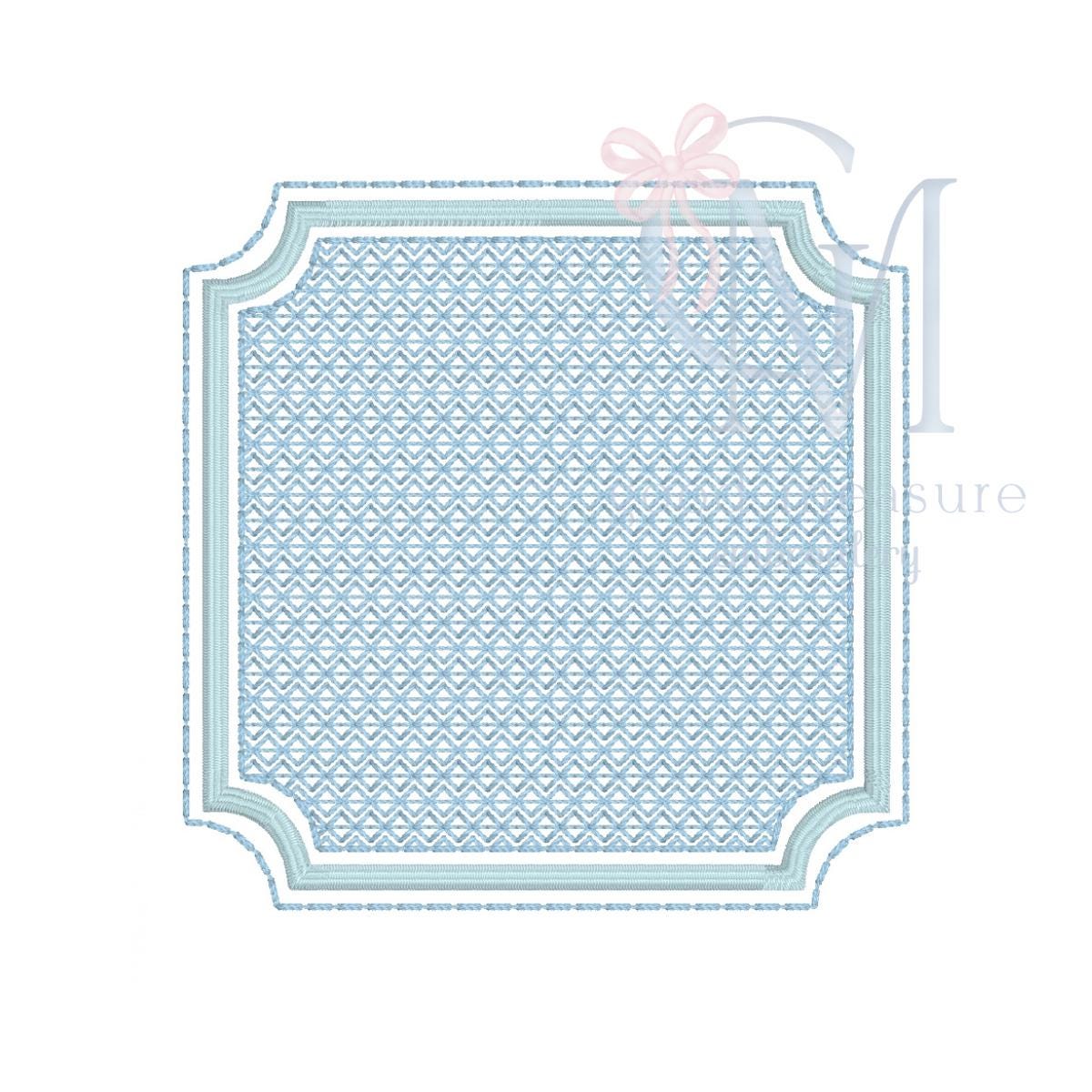 Elegant Square Embossed Frame Embroidery Design – Good Measure Embroidery