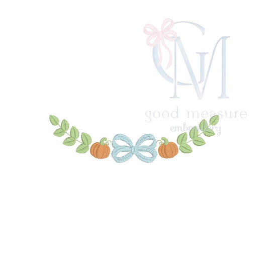 Pumpkins and Bows Name Frame Embroidery Design