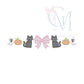 Halloween Cat Ghost Bow Sketch Embroidery Design