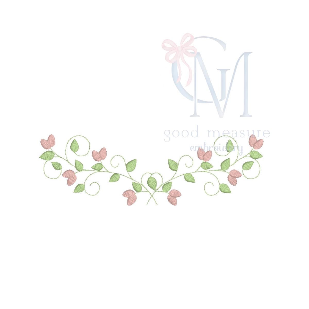 Dainty Heirloom Spray Name Frame Embroidery Design