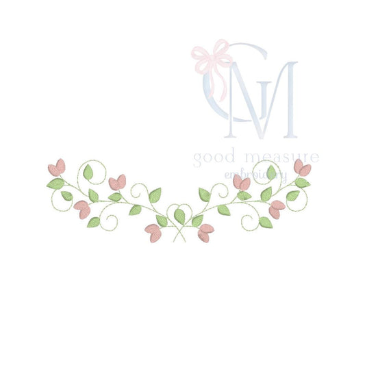 Dainty Heirloom Spray Name Frame Embroidery Design