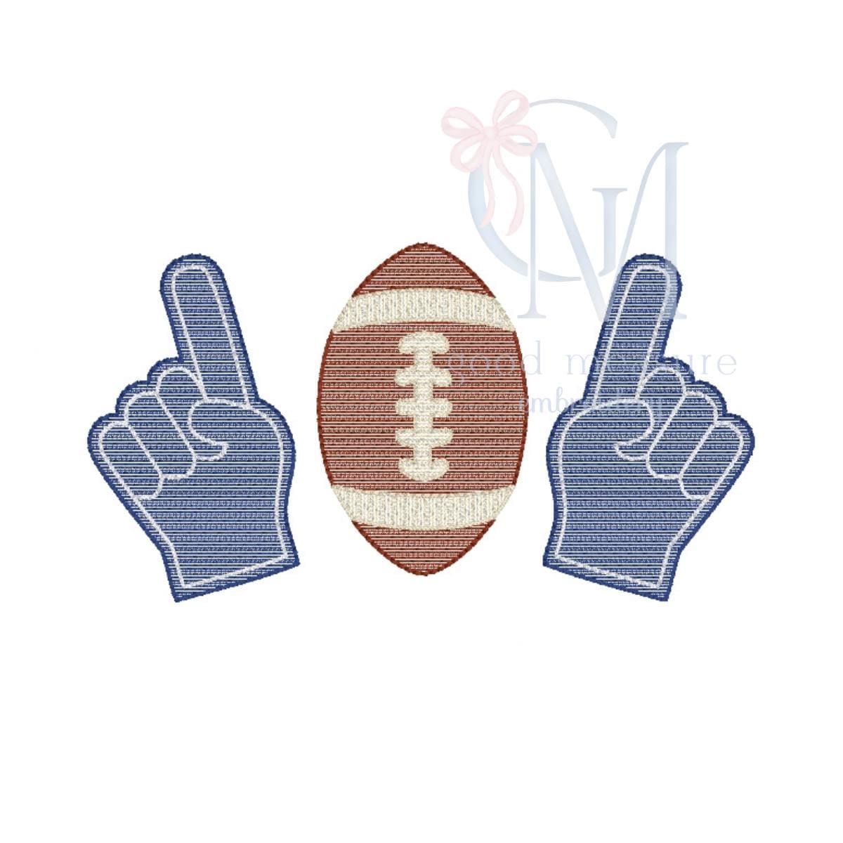 Foam Hands and Football Embroidery Design