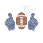 Foam Hands and Football Embroidery Design