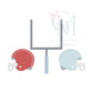 Football Goal and Helmets Sketch Embroidery Design